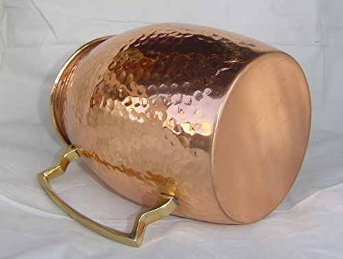 Rastogi Handicrafts Pure Copper Hammered Jug Heavy Gauge Pure Solid Hammered Copper Moscow Mule Water Pitcher